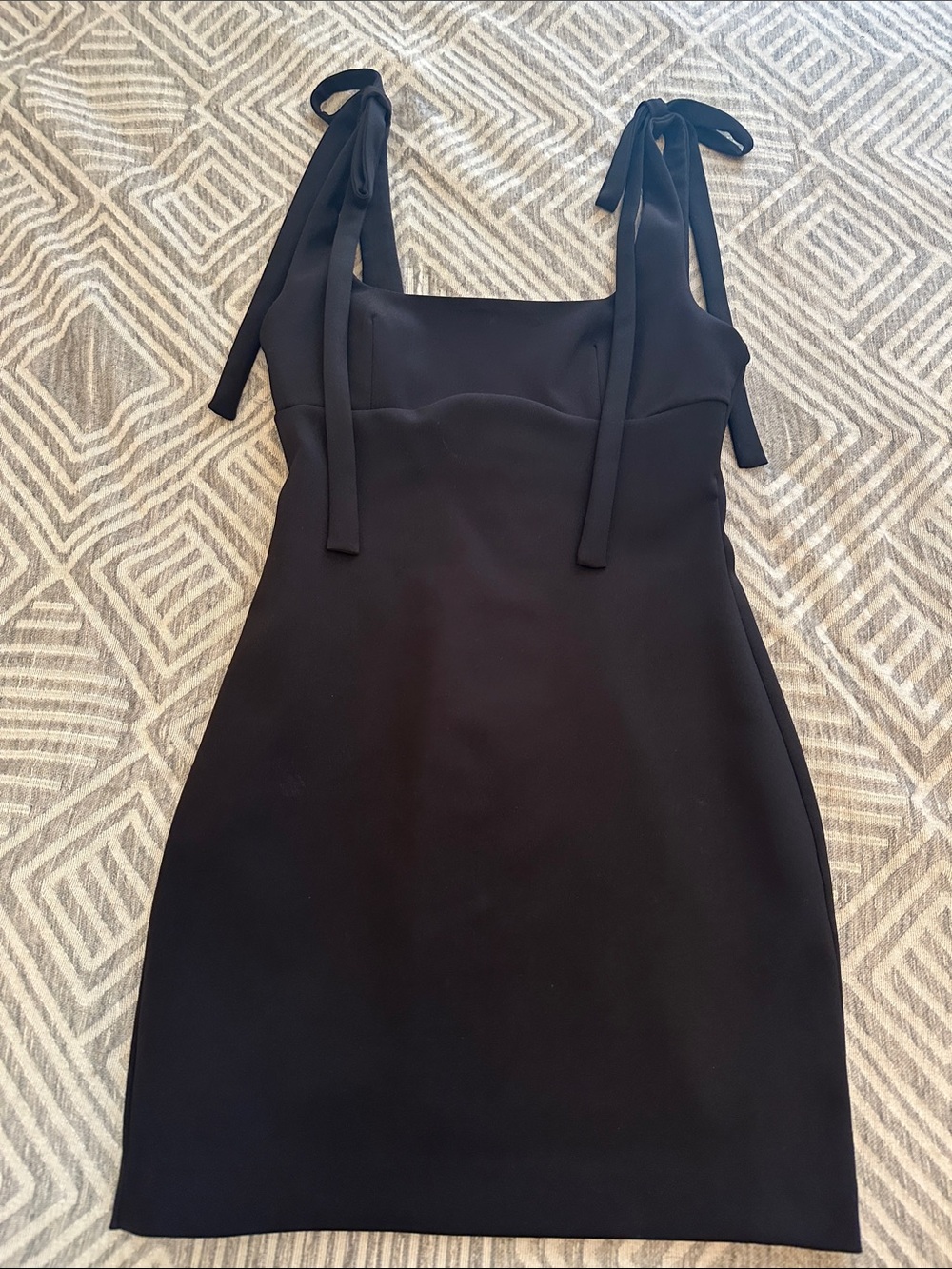 Zara Black Tie-Shoulder Mini Dress